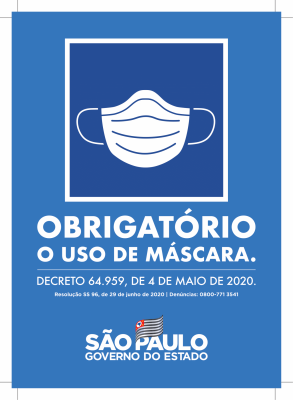 COVID-19 - USO OBRIGATÓRIO DE MÁSCARAS EM TODO O ESTADO DE SÃO PAULO 